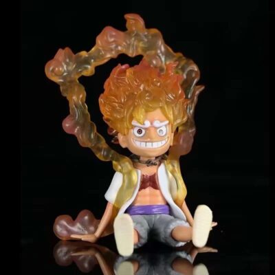 Mô hình mini figure: Luffy Gear 5 Chibi Ngồi - Tóc Cam