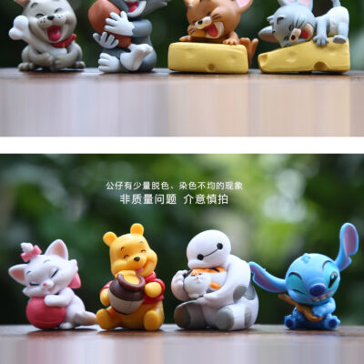 Mô hình figure set: Thế Giới Disney Bộ 8 Con: Tom, Jerry, Gấu Pooh, Baymax, Stitch, Chó Spike - Ảnh 3