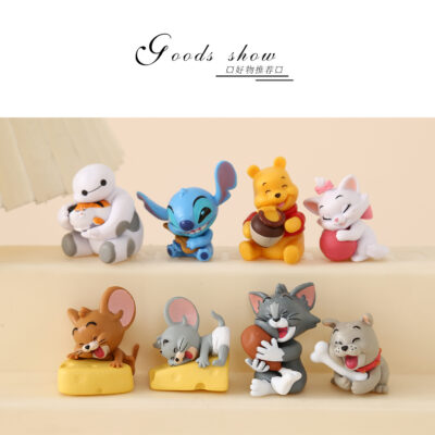Mô hình figure set: Thế Giới Disney Bộ 8 Con: Tom, Jerry, Gấu Pooh, Baymax, Stitch, Chó Spike - Ảnh 6
