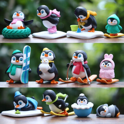 Mô hình figure set: Chim Cánh Cục Trượt Tuyết Bộ 12 Con