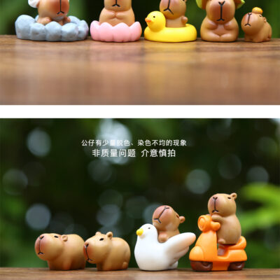 Mô hình figure set: Chuột Lang Nước Cappybara Vui Chơi Bộ 9 Con - Ảnh 4