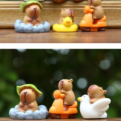 Mô hình figure set: Chuột Lang Nước Cappybara Vui Chơi Bộ 9 Con - Ảnh 3