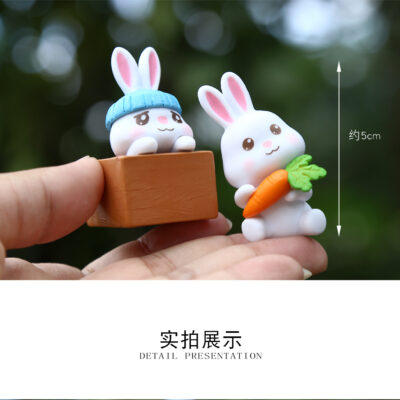 Mô hình figure set: Thỏ Con Ham Ăn Cà Rốt Bộ 8 Con - Ảnh 4