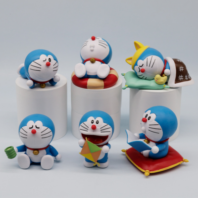 Mô hình figure set: Doraemon Vui Chơi Bộ 6 Con: Thả Diều, Nằm Ngủ, Đọc Sách, Đi Bơi