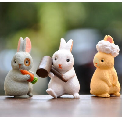 Mô hình figure set: Đàn Thỏ Nhỏ 12 con - Ảnh 4