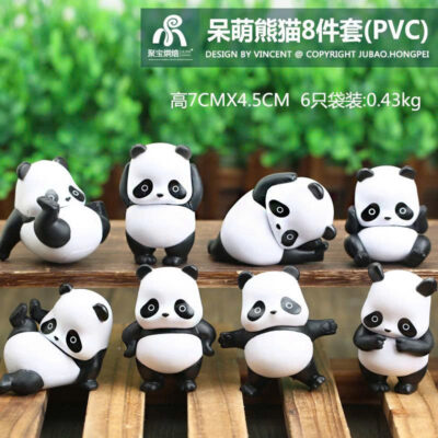 Mô hình figure set: Gấu Trúc Tinh Nghịch Bộ 8 Con
