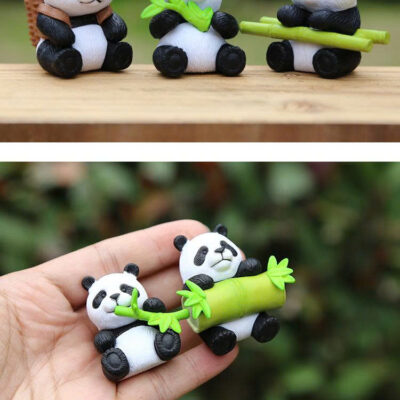 Mô hình figure set: Gấu Trúc Ôm Tre Bộ 8 Con - Ảnh 7