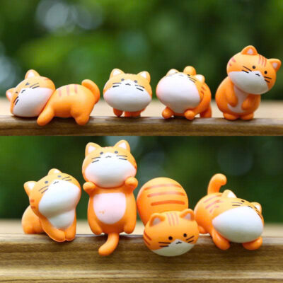 Mô hình figure set: Mèo Cam Đáng Yêu Bộ 8 Con