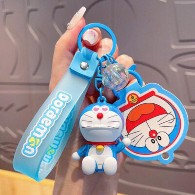 Móc Khóa Doraemon Ngồi Cười Mắt Trái Tim