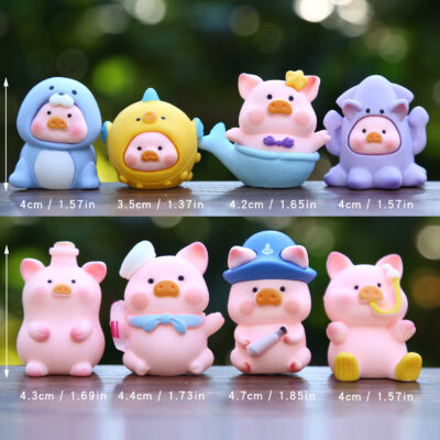 Mô hình figure set: MH001 Đàn Heo Ủn Ỉn Hóa Trang Cá Mực Bộ 8 Con