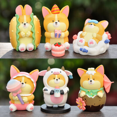 Mô hình figure set: MH001 Chó Vàng Thích Hóa Trang Bộ 6 Con