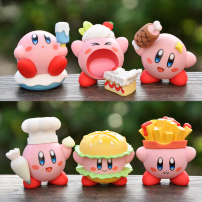 Mô hình figure set: MH001 Kirby Tròn Vo Màu Hồng Bộ 6 Con