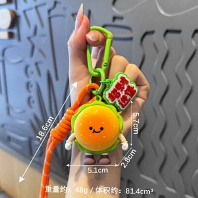 Móc Khóa MH002 Bánh Hamburger & Dây Thắt
