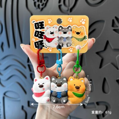 Móc Khóa MH002 Bộ 3 Chú Chó Quàng Khăn - Nam Châm