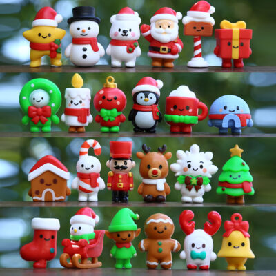 FIGS075 Mô hình figure set: Gia Đình Giáng Sinh Bộ 24 Món