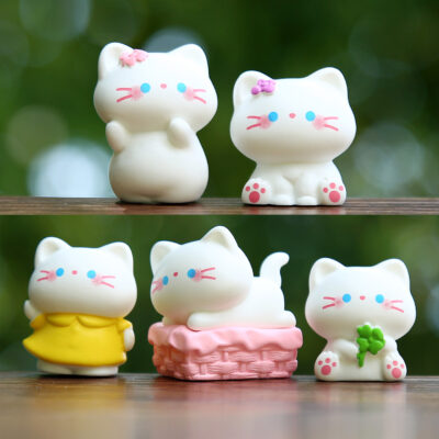 FIGS079 Mô hình figure set: Mèo Trắng Dễ Thương Bộ 5 Con