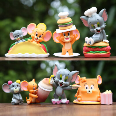 FIGS086 Mô hình figure set:  Mèo Và Chuột Và Món Khoái Khẩu Bộ 7 Con