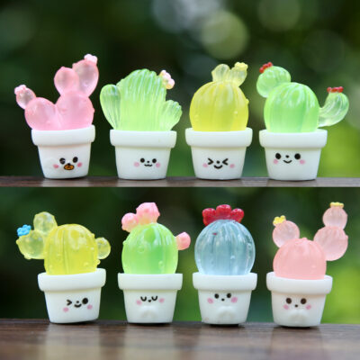 FIGS087 Mô hình figure set: Chậu Xương Rồng Dạ Quang Bộ 8 Cái